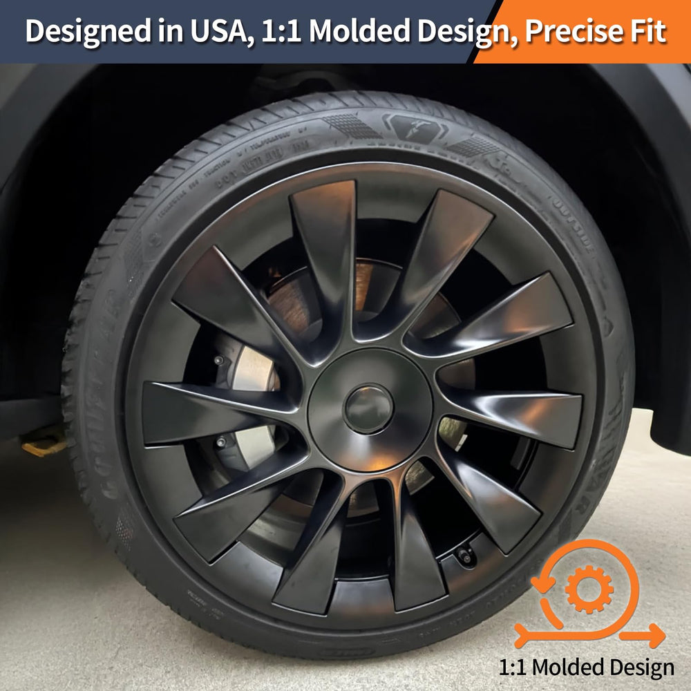 RAYLUXE installed on Tesla Model Y 20" Induction wheel demonstrating curb protection