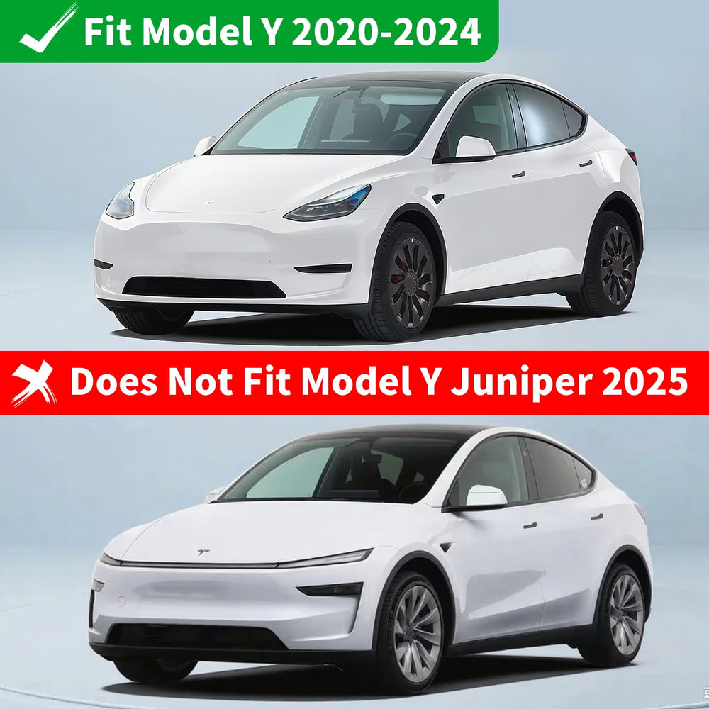 RAYLUXE lifestyle shot of Model Y parking with protectors preventing curb rash