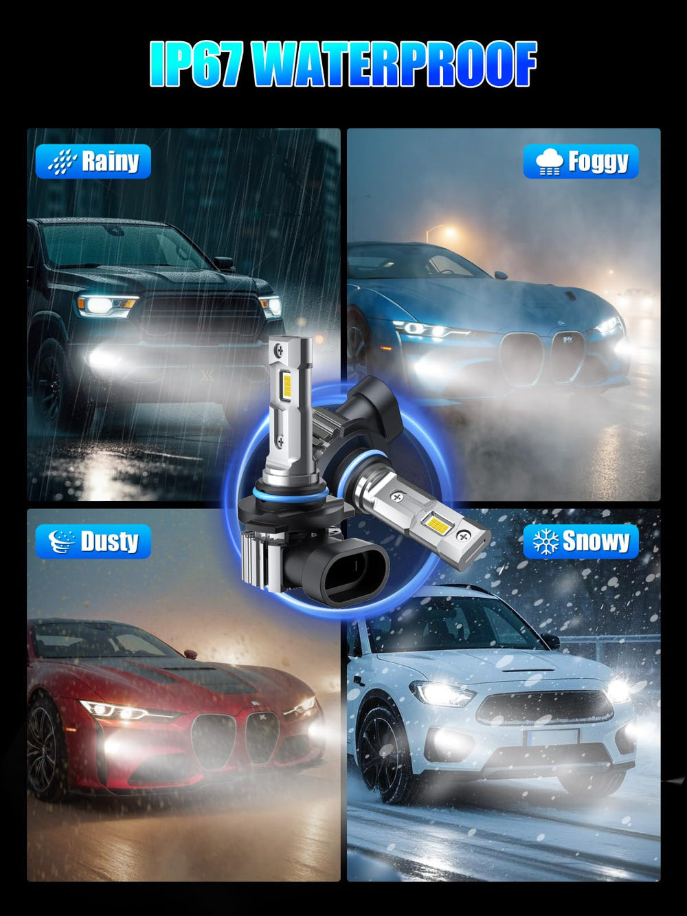 RCJ waterproof splash test illustrating IP67 protection and reliable wet-weather use