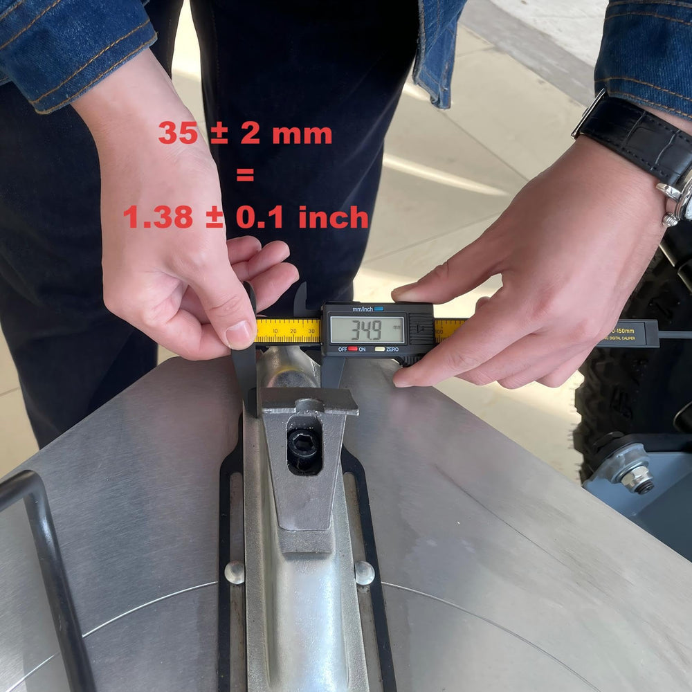 RebarTech scale comparison with ruler showing compact dimensions for fit verification