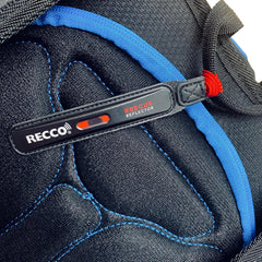 RECCO reflector mounted on backpack strap showing simple install benefit