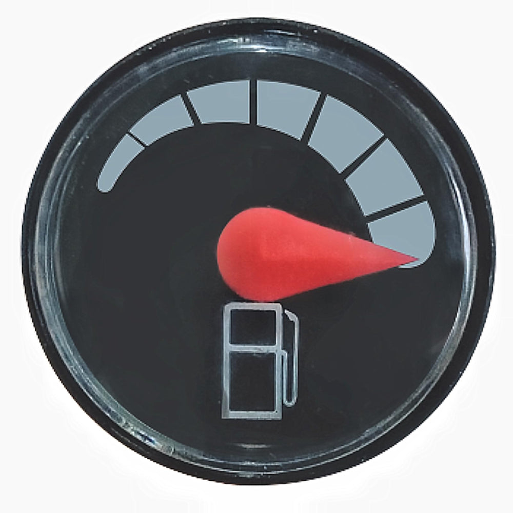 Recmod gauge close-up float and vent holes, durable stainless steel