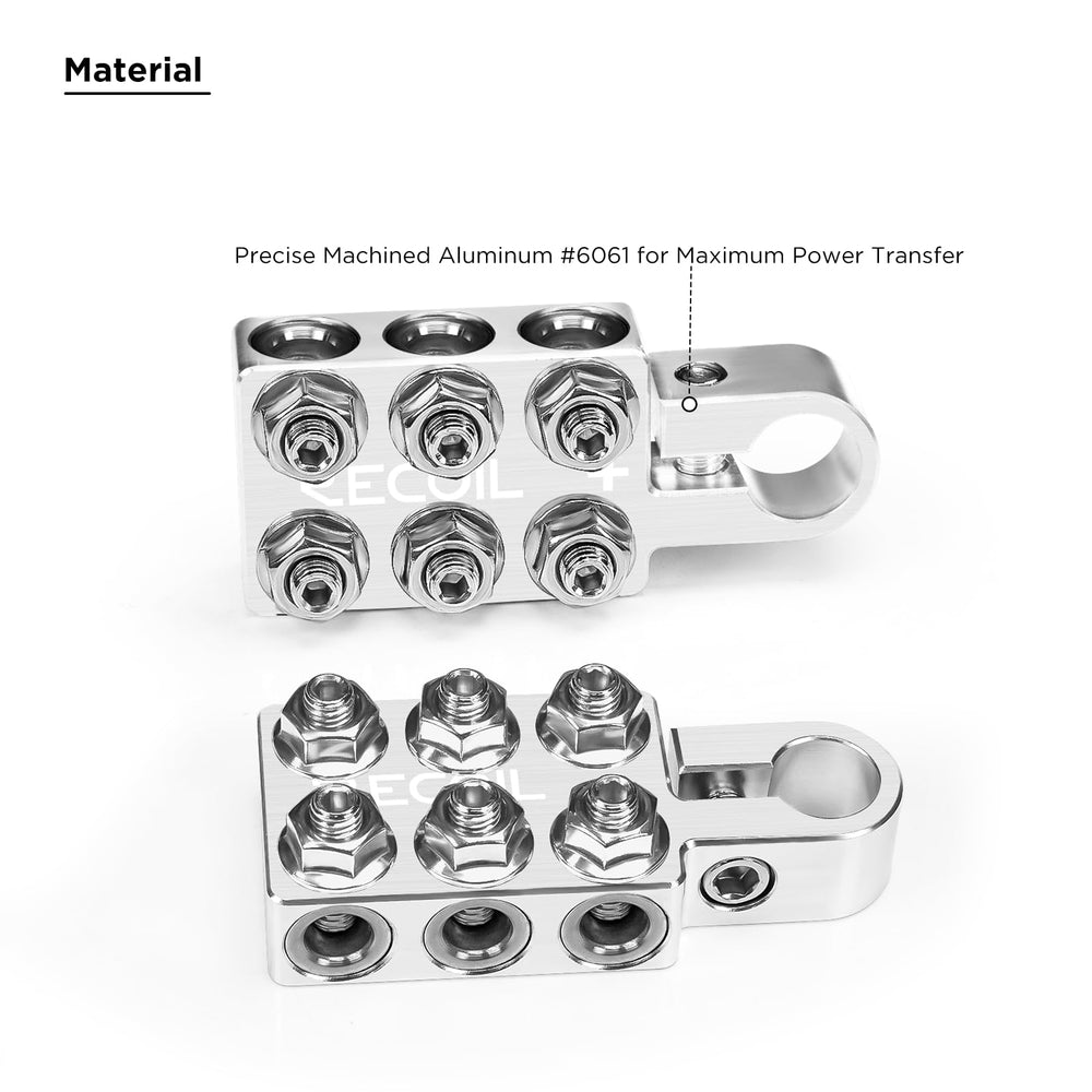 RECOIL ABT12 mounted on a battery post demonstrating secure top-post clamp fit