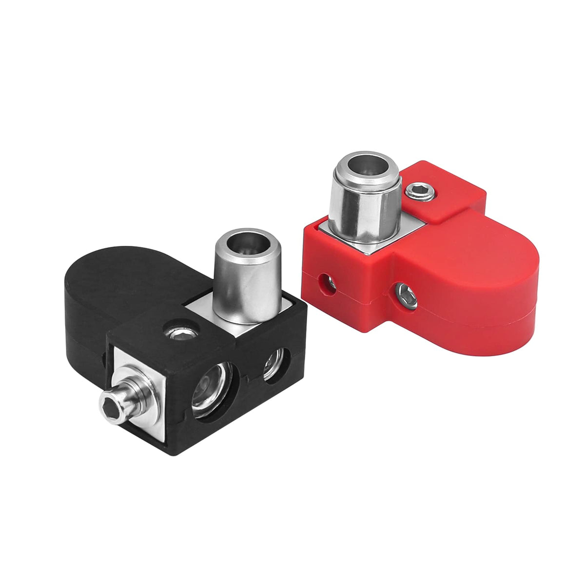 RECOIL front profile of brass battery terminal adaptor showing durable finish and clamping benefit