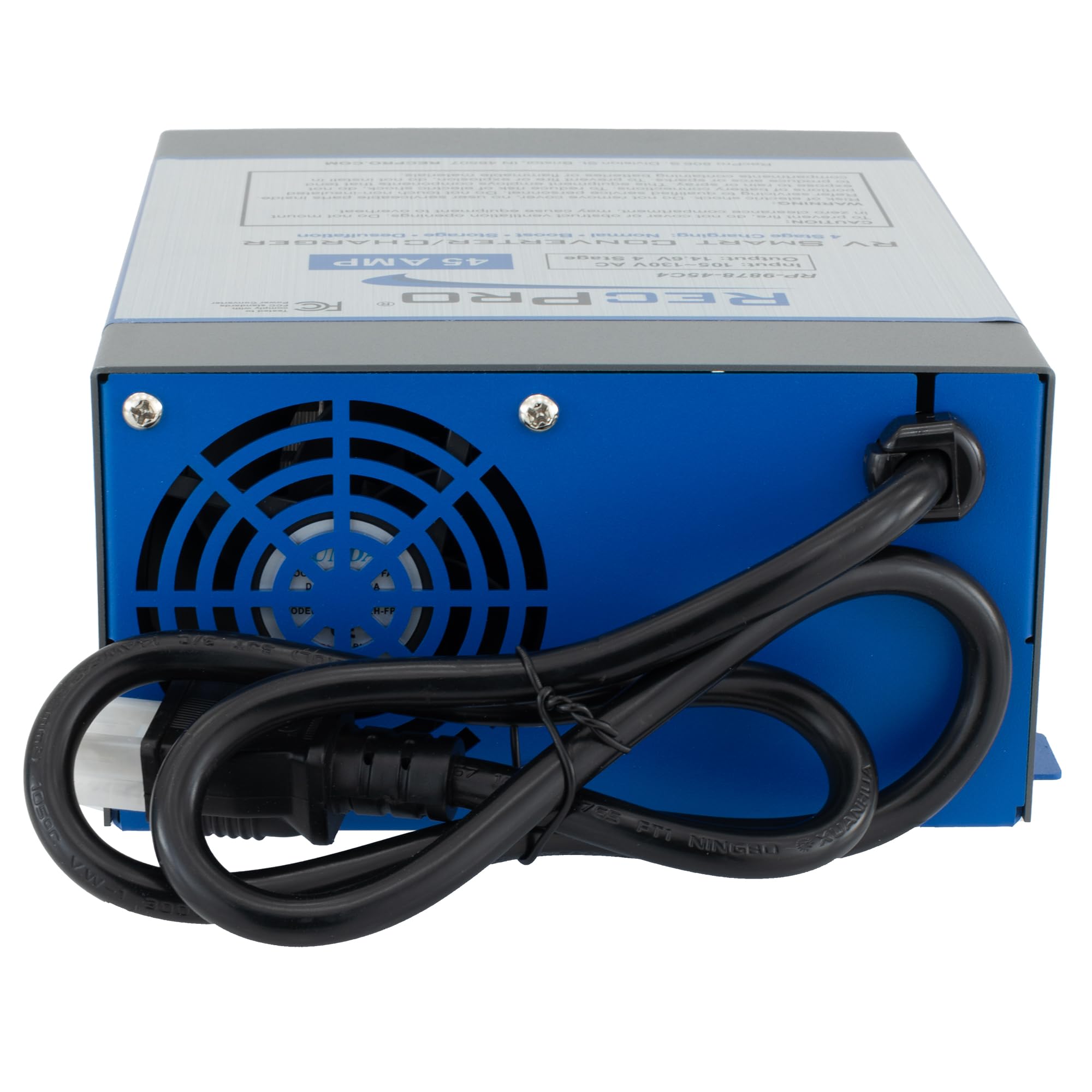 RecPro 55 Amp compatibility sticker showing lead and lithium support
