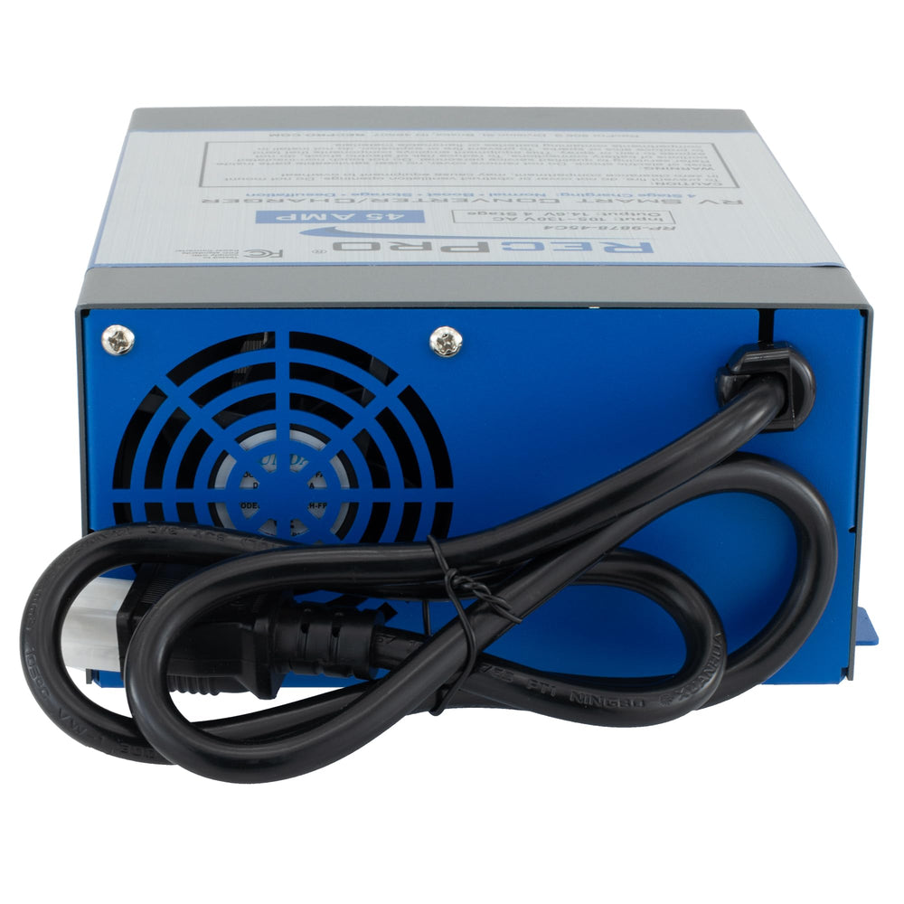 RecPro 55 Amp compatibility sticker showing lead and lithium support