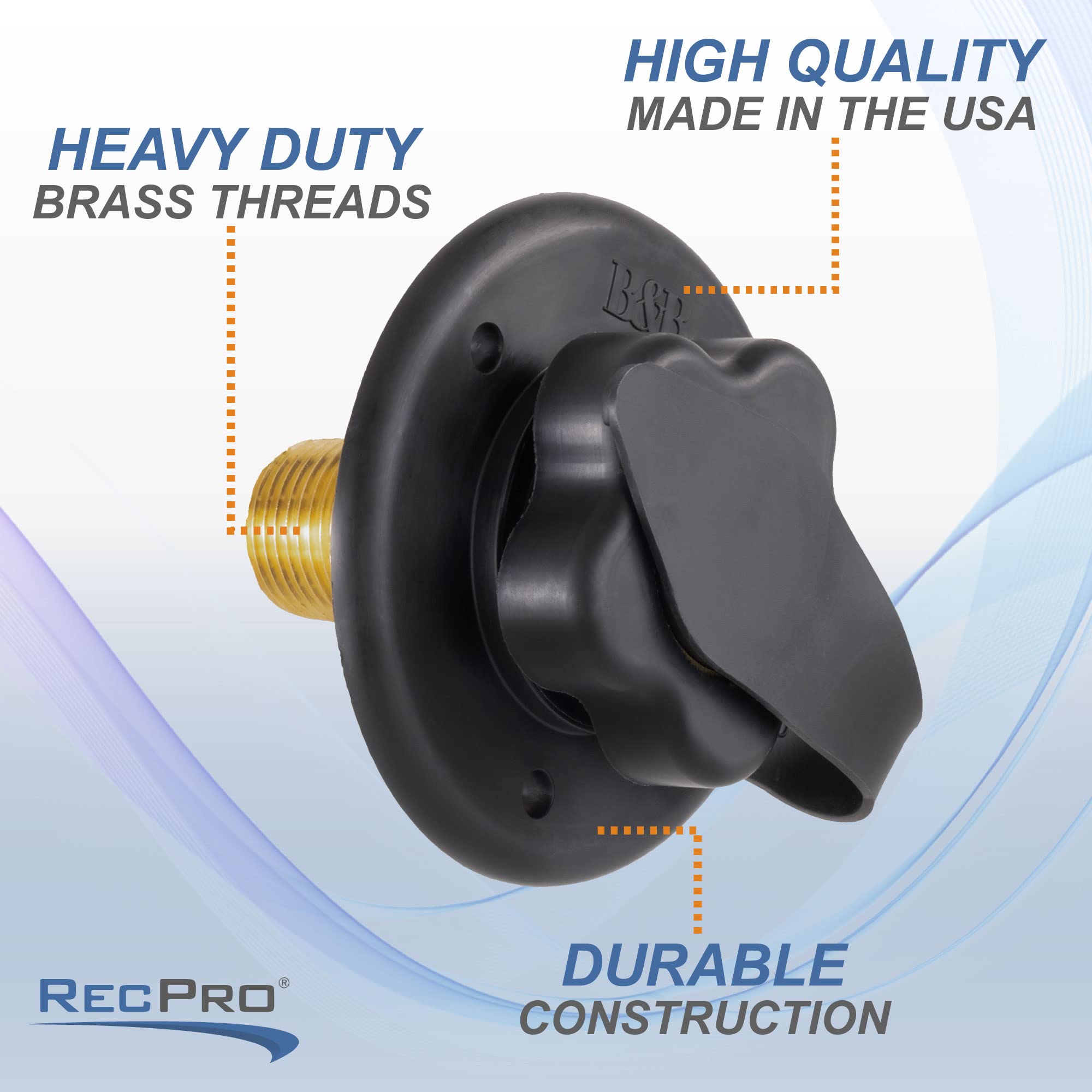 RecPro installed on RV side demonstrating flush, neat installation