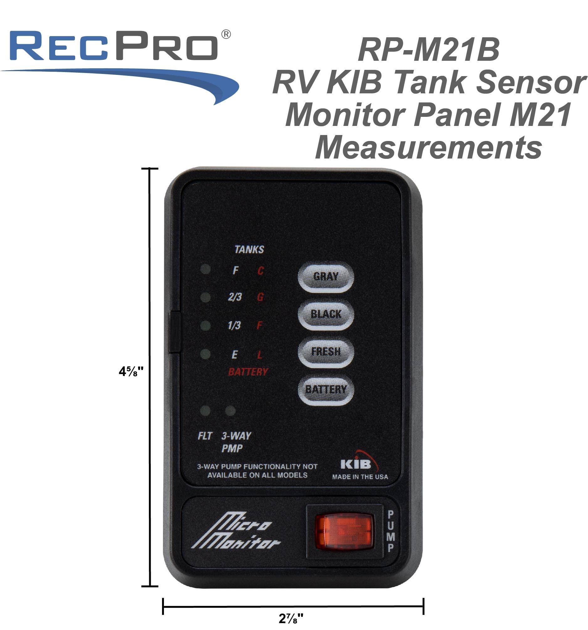 RecPro M21 installed in RV dashboard demonstrating convenient monitoring benefit