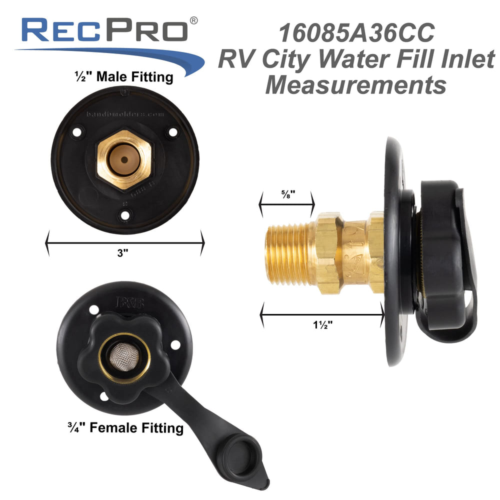 RecPro inlet next to ruler for scale to show compact footprint