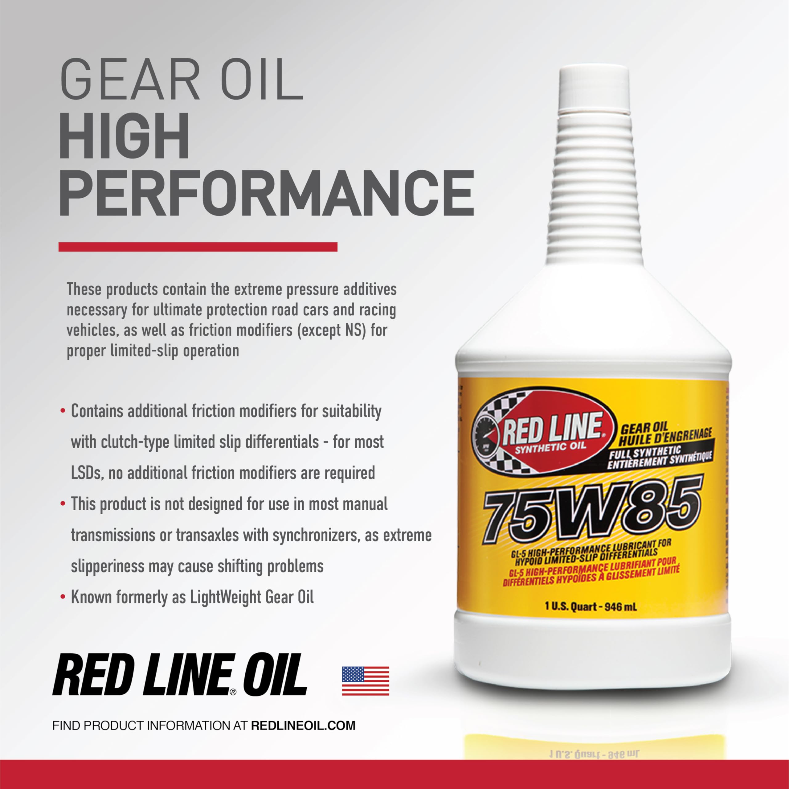 Red Line oil stream texture illustrating smooth flow and high film strength