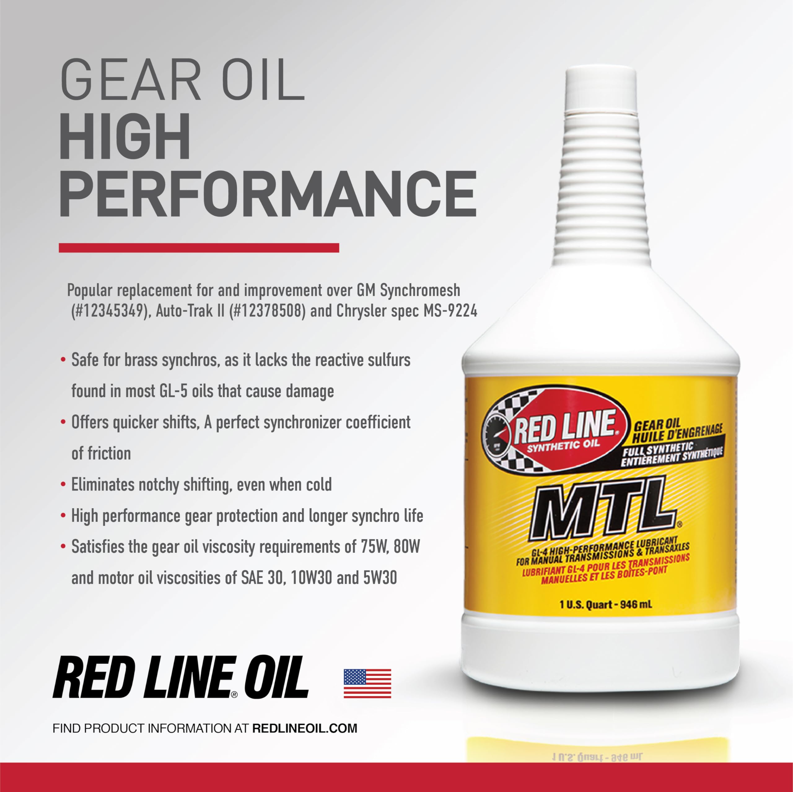 Red Line bottle being poured into a transmission, illustrating precise pouring without spills benefit