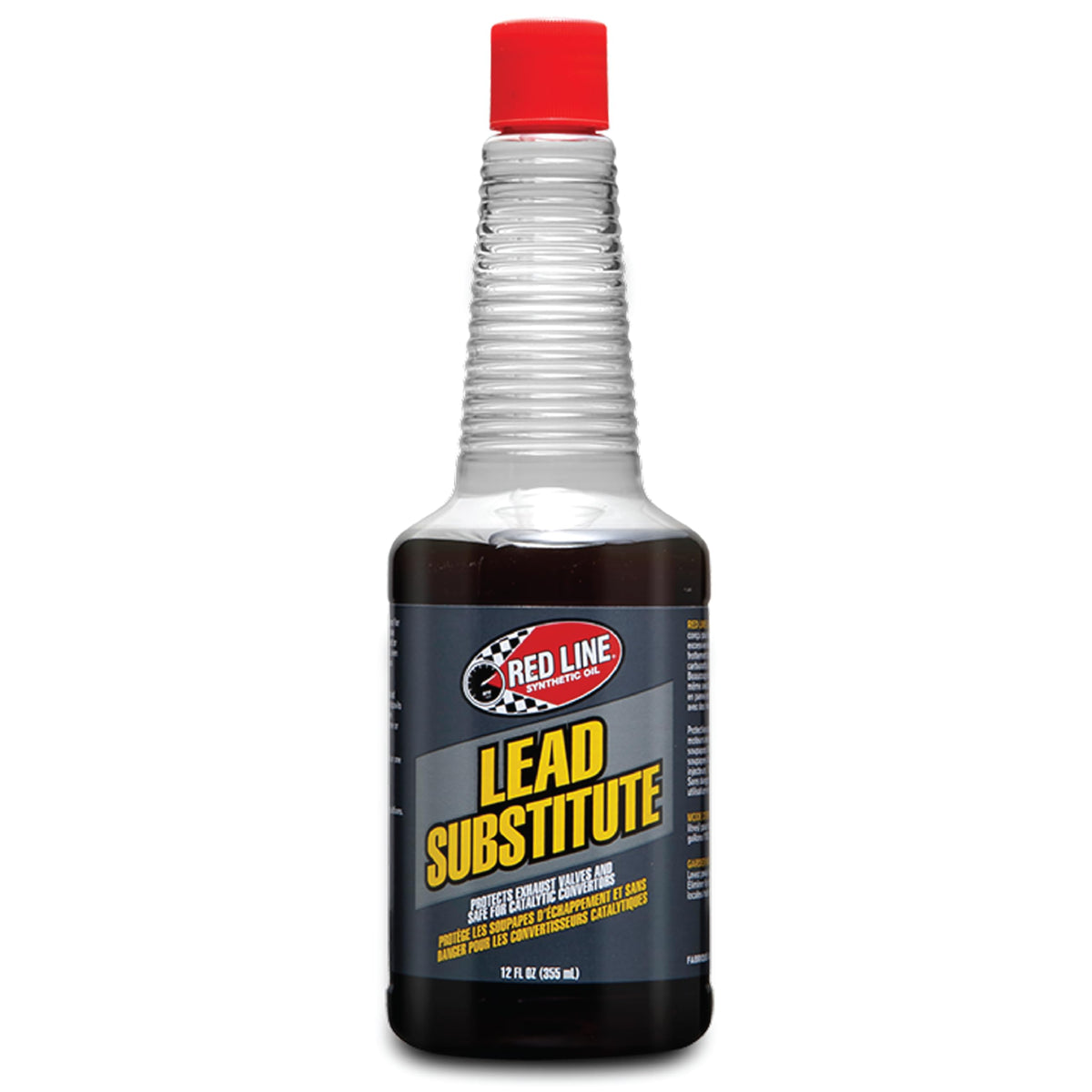 Red Line front label showing product name and key benefits for valve protection