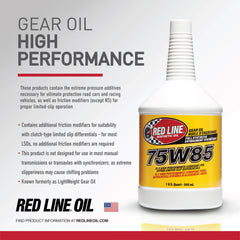 Close-up of Red Line 75W85 texture highlighting smooth synthetic flow for protection