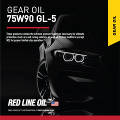 Red Line label close-up highlighting specs and benefits for reliable gear protection