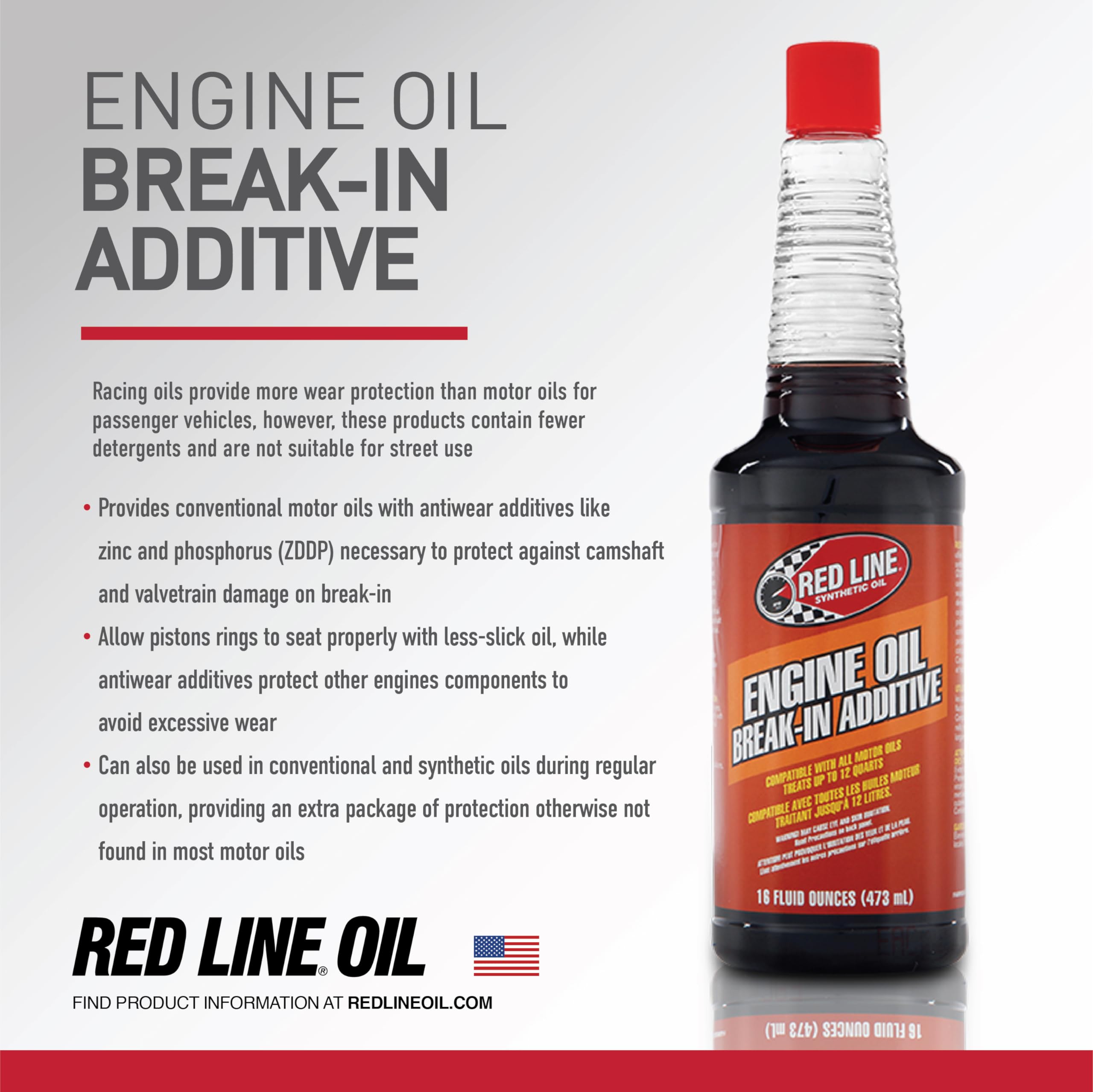 Red Line being poured into oil pan illustrating correct use and smooth mixing benefit
