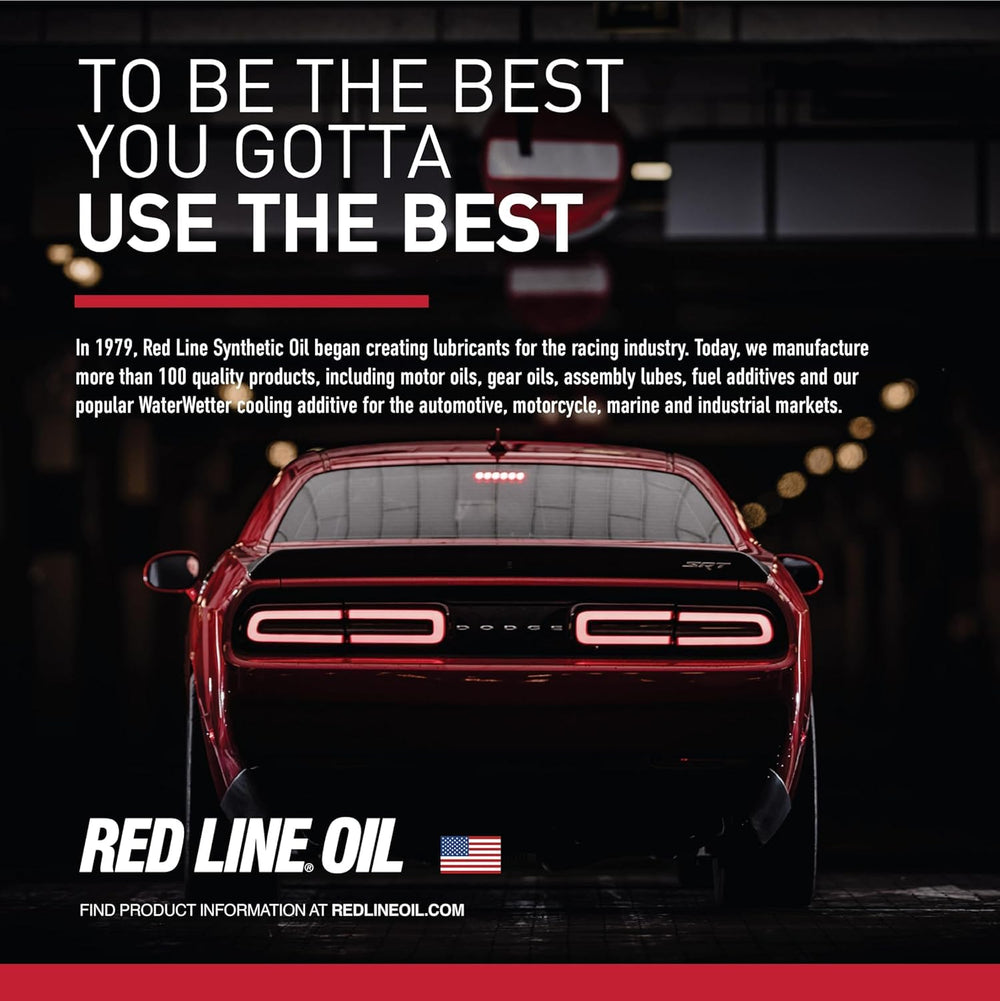Red Line ingredients label close-up to highlight detergents and corrosion inhibitors