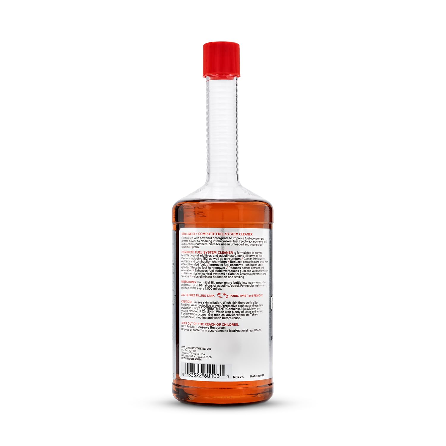 Red Line bottle next to common objects showing 15 oz scale and convenience
