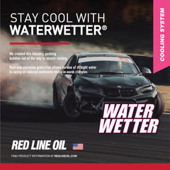 Red Line WaterWetter label close-up highlighting compatibility and benefits