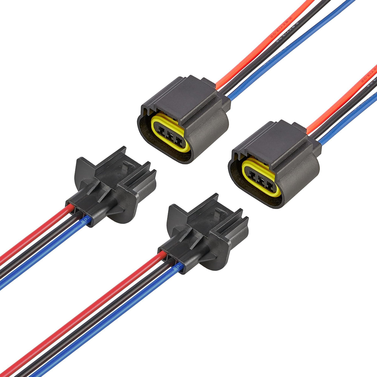 RED WOLF front view of H13 9008 socket showing plug ends and wiring for reliable replacement