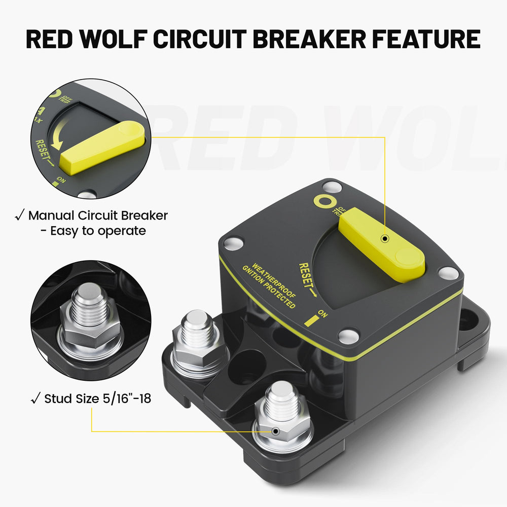 RED WOLF detailed copper terminal for reliable low-resistance connection