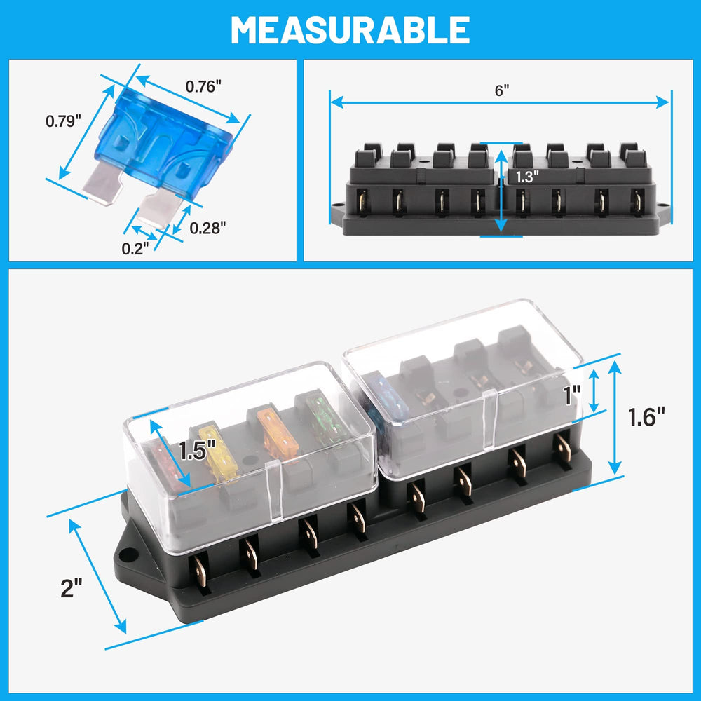 RED WOLF layout of included fuses 5A–35A ready for immediate circuit protection