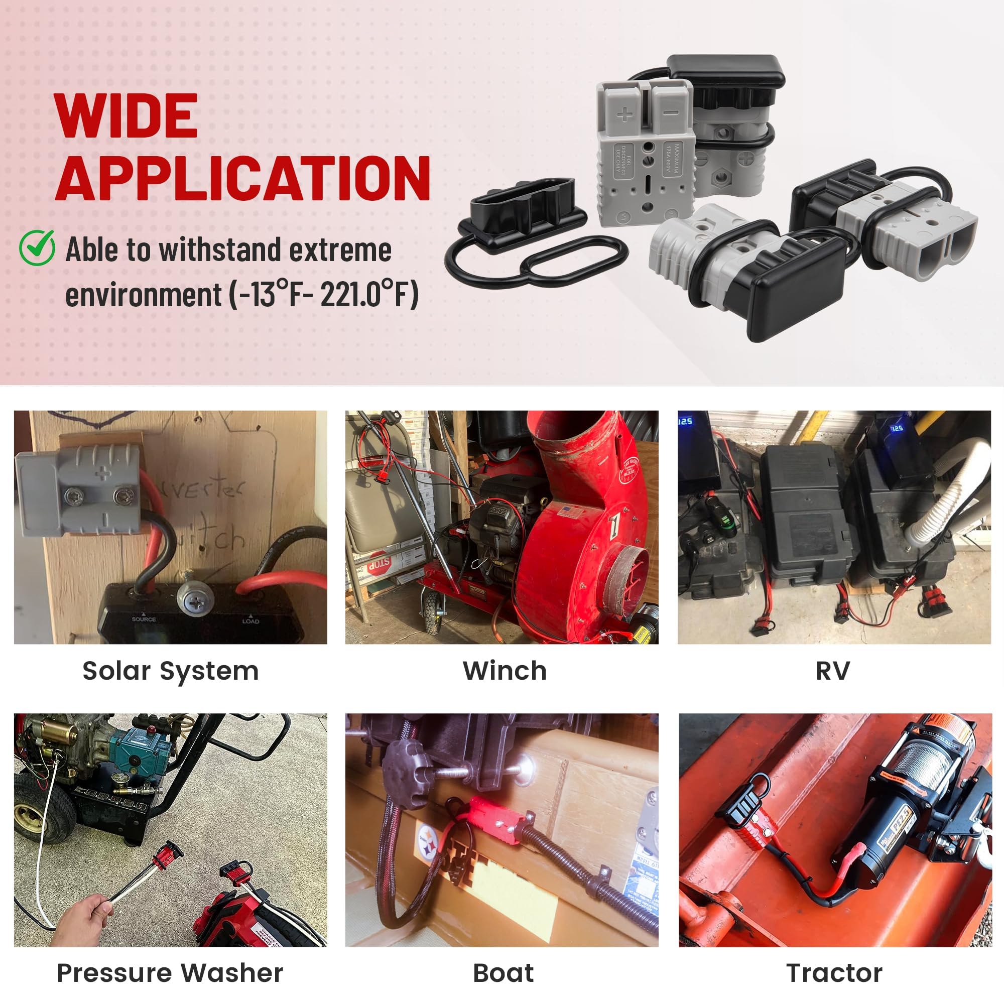 RED WOLF plug next to a hand for scale showing compact, durable form factor