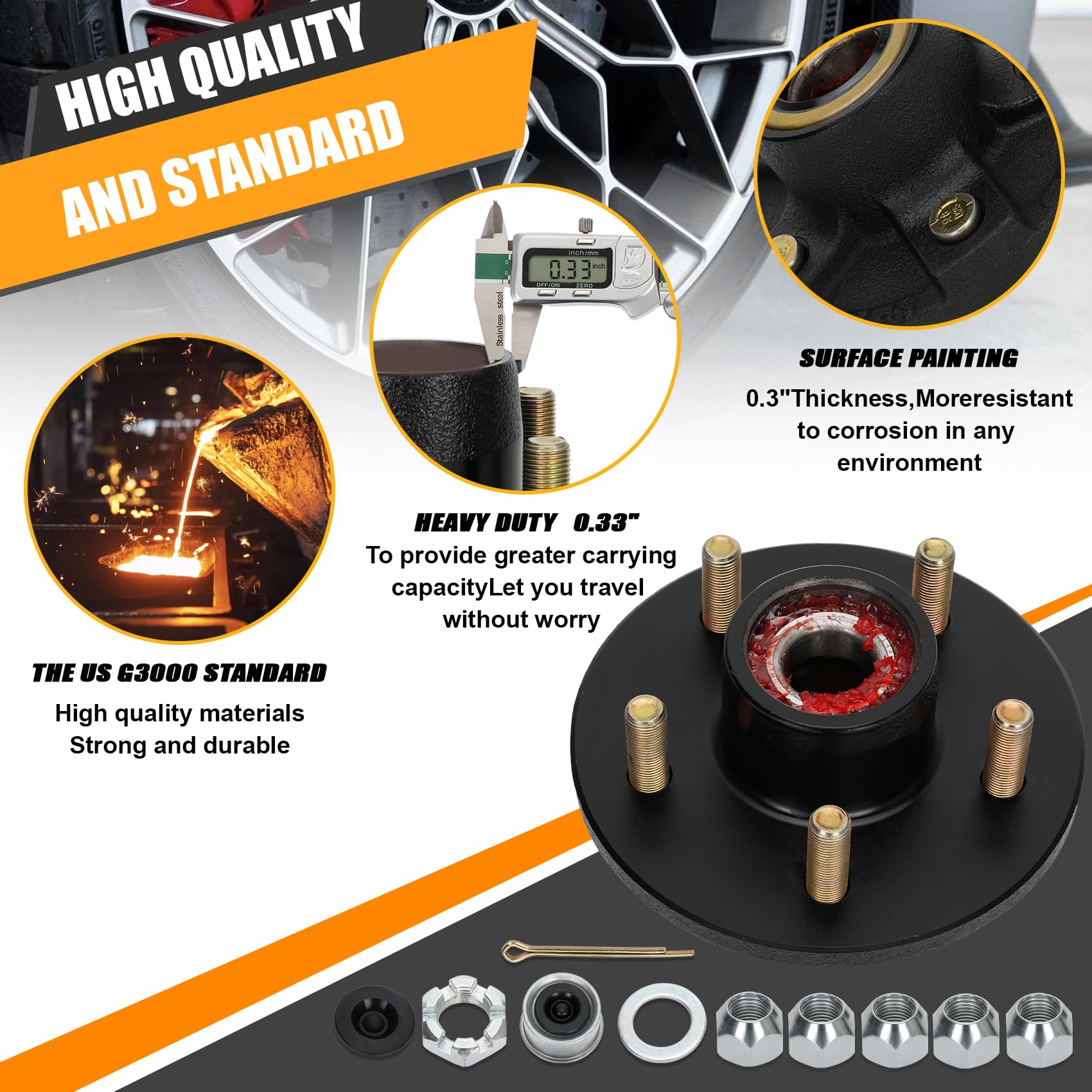 Redants dust cap and grease seal detail protecting bearings from contamination