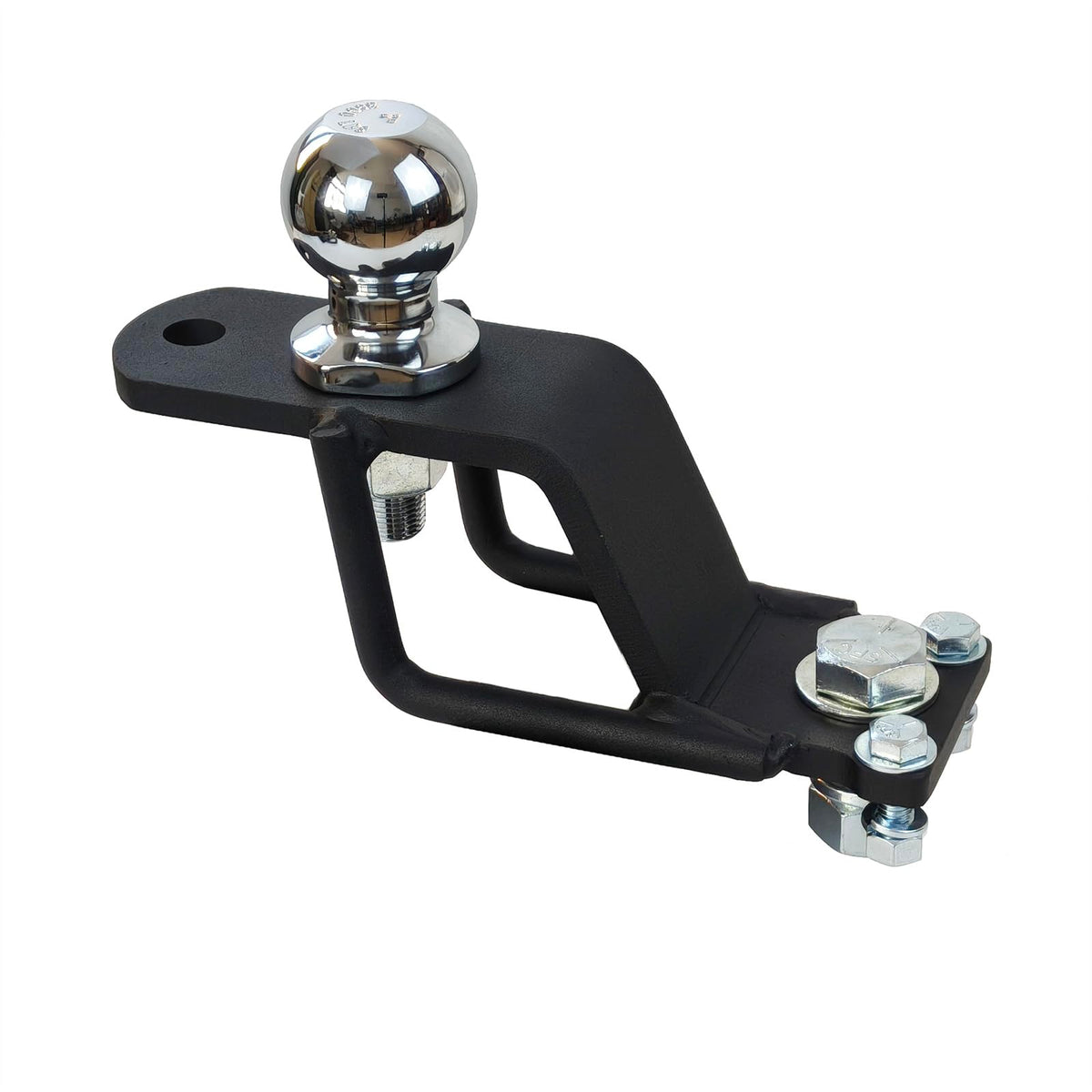 REDTEE front view adapter showing 2-inch ball and mounting holes for versatile towing