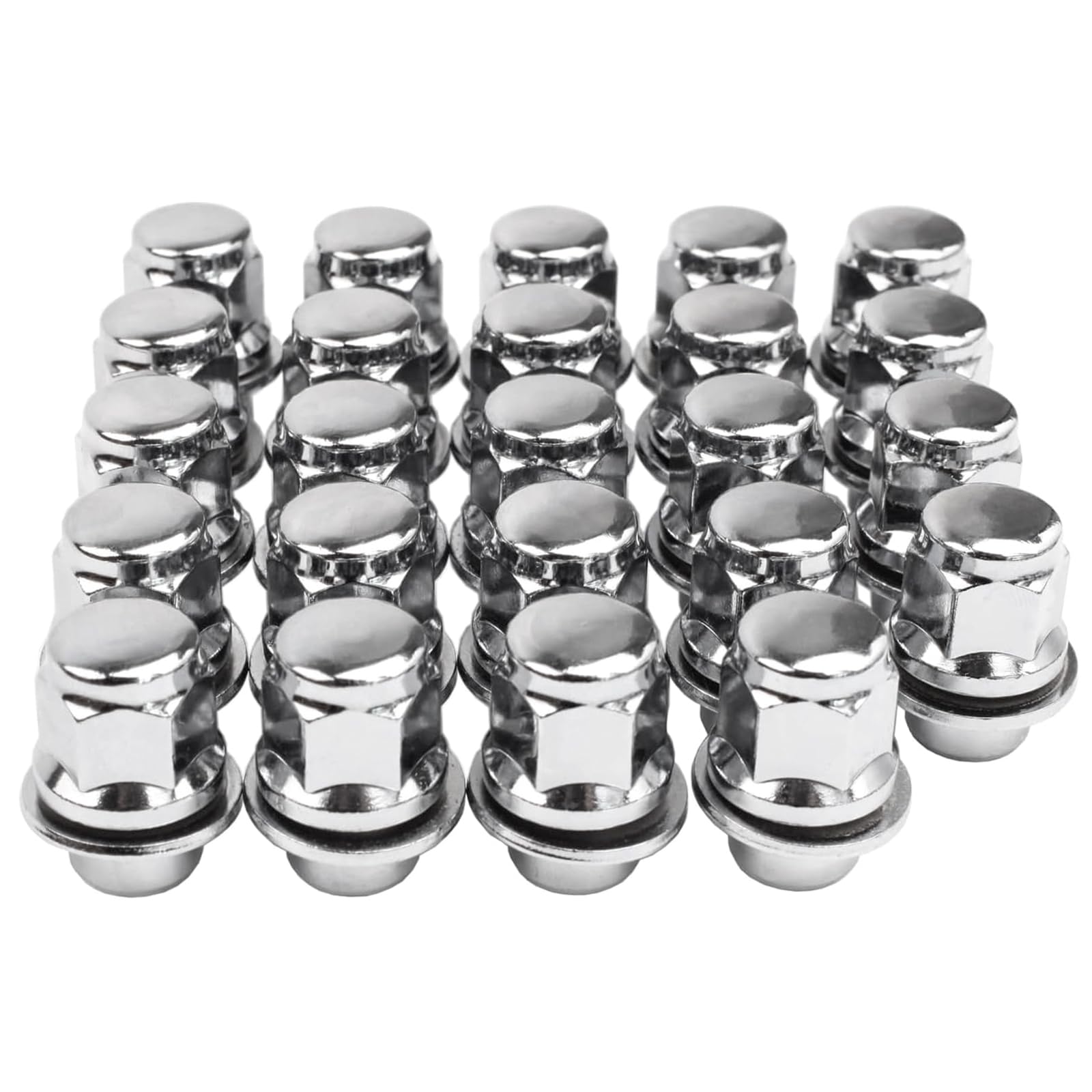 Reeauto chrome lug nuts front packaging shows full 20-piece kit and polished finish