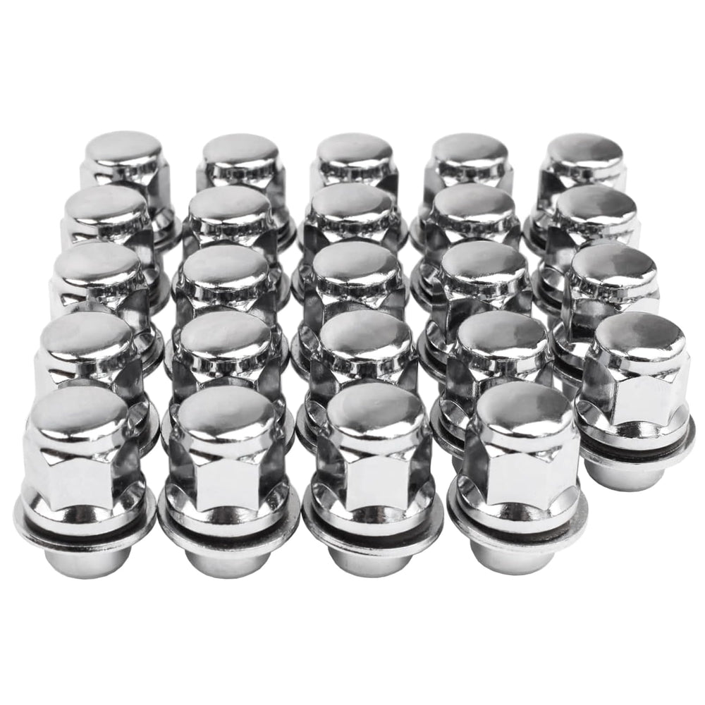 Reeauto chrome lug nuts front packaging shows full 20-piece kit and polished finish