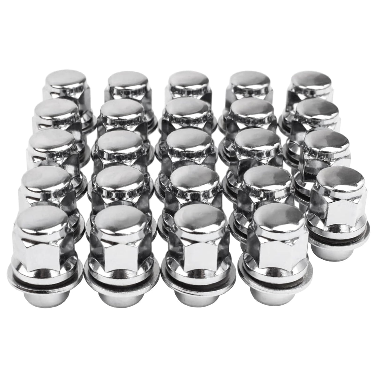 Reeauto chrome lug nuts front packaging shows full 20-piece kit and polished finish