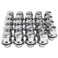 Reeauto chrome lug nuts front packaging shows full 20-piece kit and polished finish