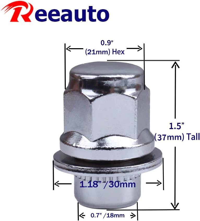 Reeauto lug nut close-up thread detail displays precise 12x1.5 threads for reliable fit