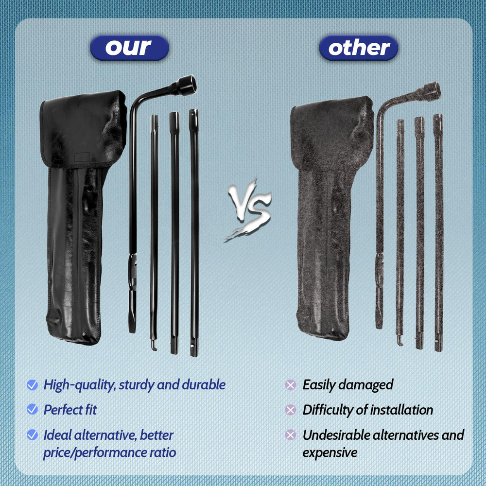 Reeauto tools in use under truck lowering spare for faster roadside tire change