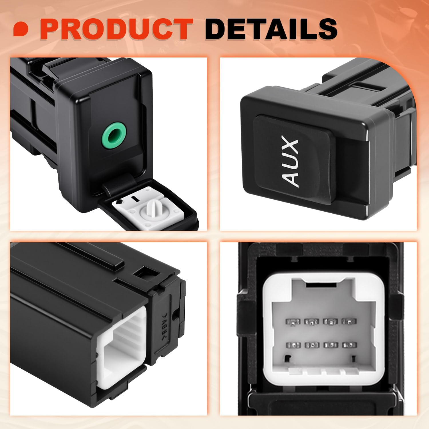 Reeoutdoor aux jack lifestyle in car showing easy device connection benefit