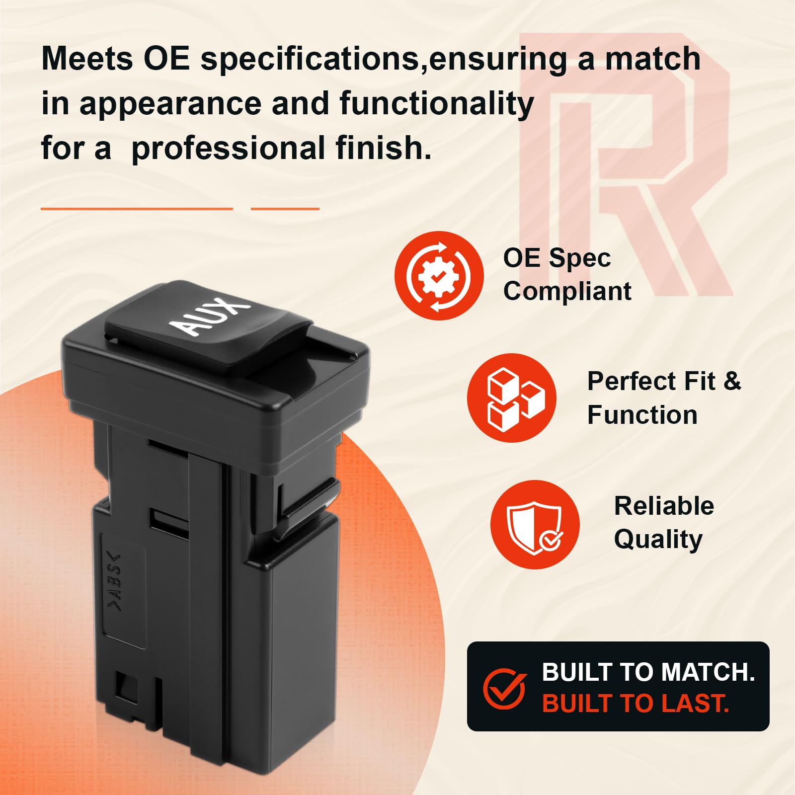 Reeoutdoor aux jack size comparison illustrating compact OEM-style design