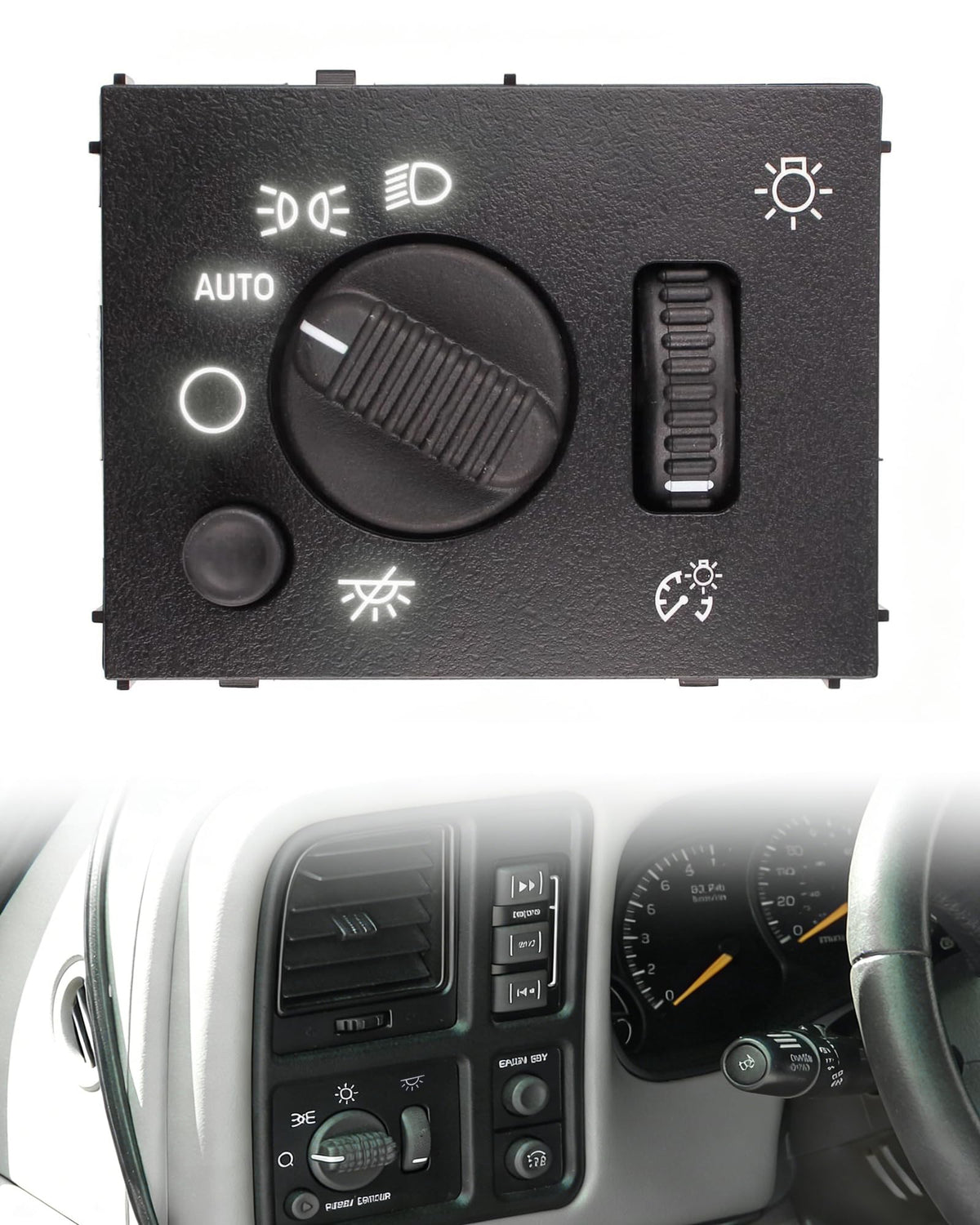 Reeoutdoor front view of headlight switch showing complete assembly and replacement clarity