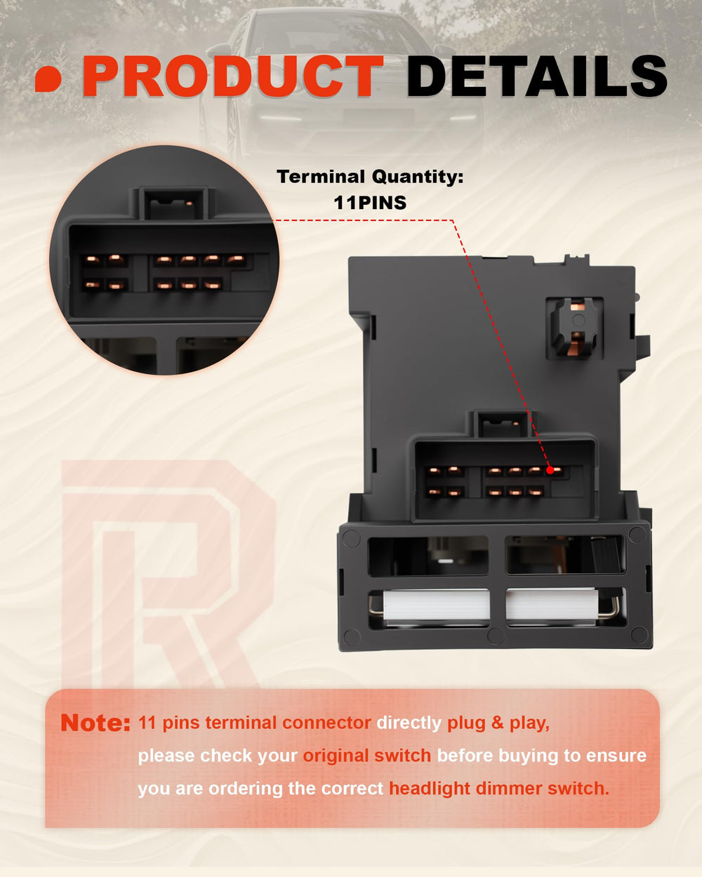 Reeoutdoor side profile illustrating compact shape for direct dash fitment