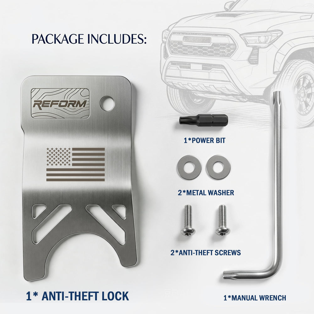 Reform Design on a Tacoma in off-road setting showing rugged theft-deterrent benefit