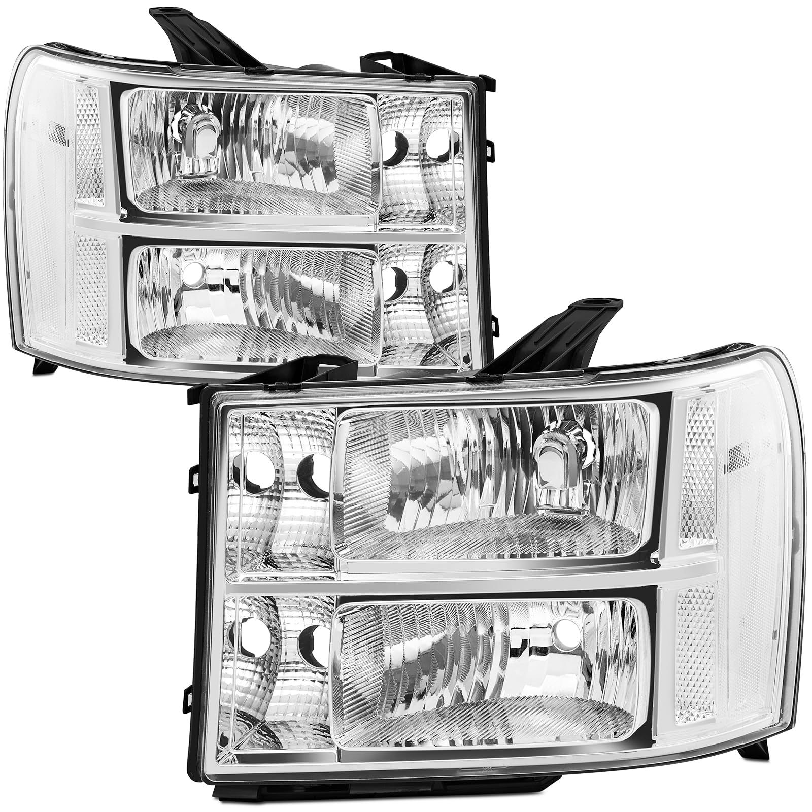 Reinko front-facing headlight pair showing factory-fit appearance and restored look