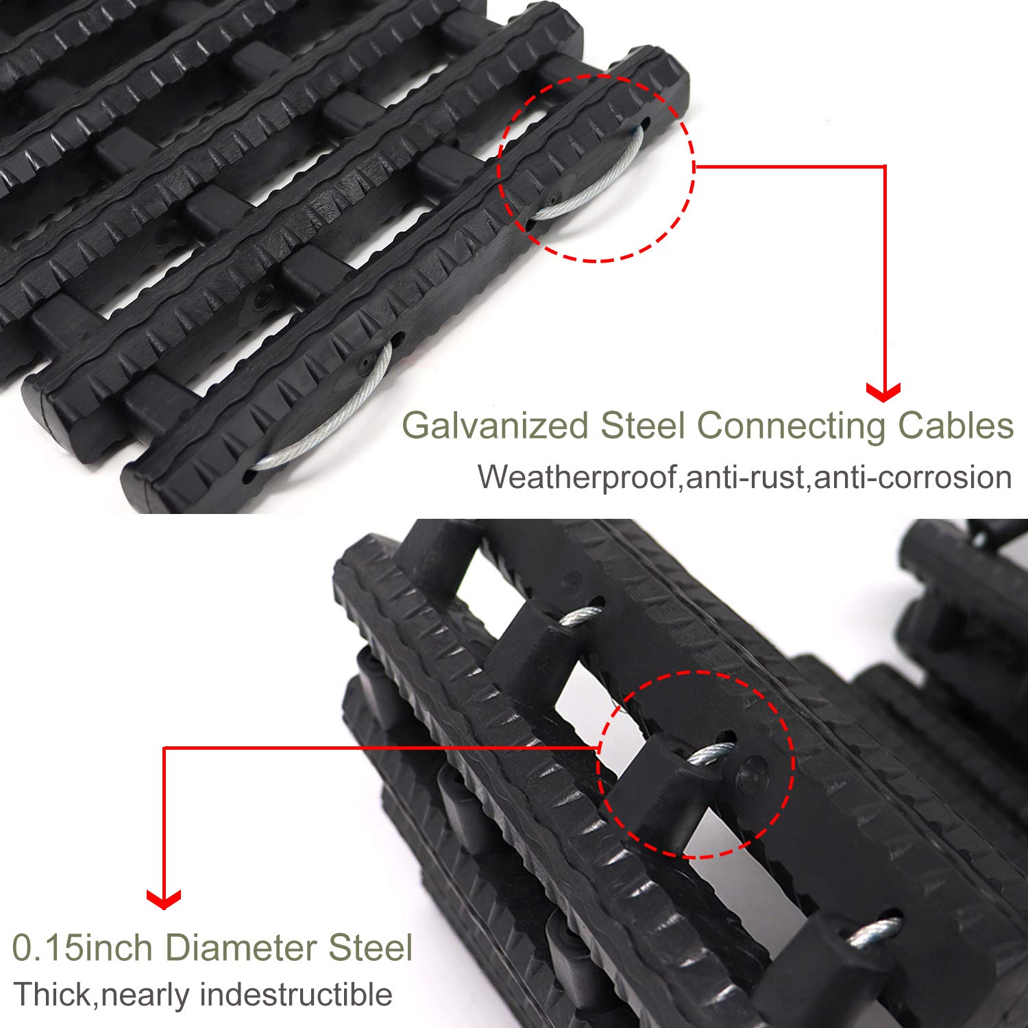 Reliancer galvanized steel core detail demonstrating rust-resistant strength