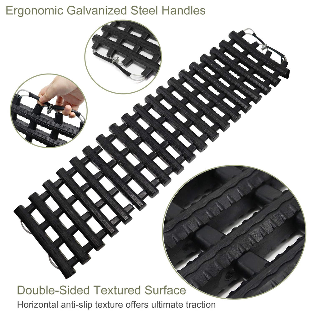Reliancer tracks rolled in canvas bag for compact storage and easy transport