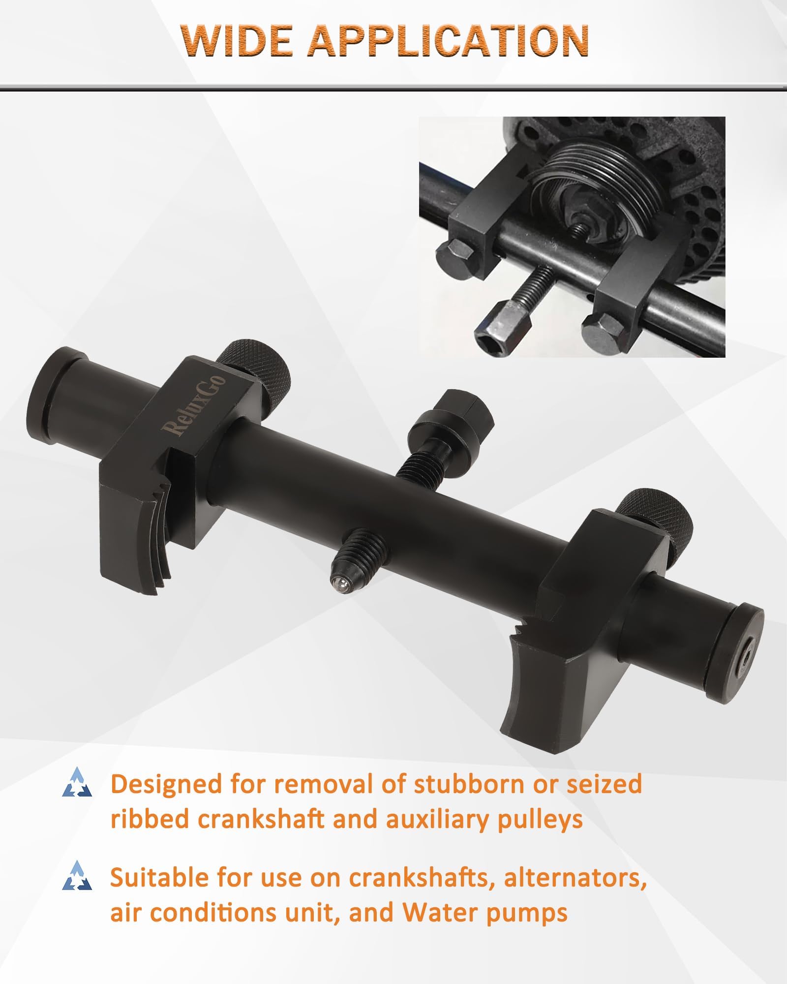 ReluxGo close-up of threaded shaft demonstrating strong, centered extraction force