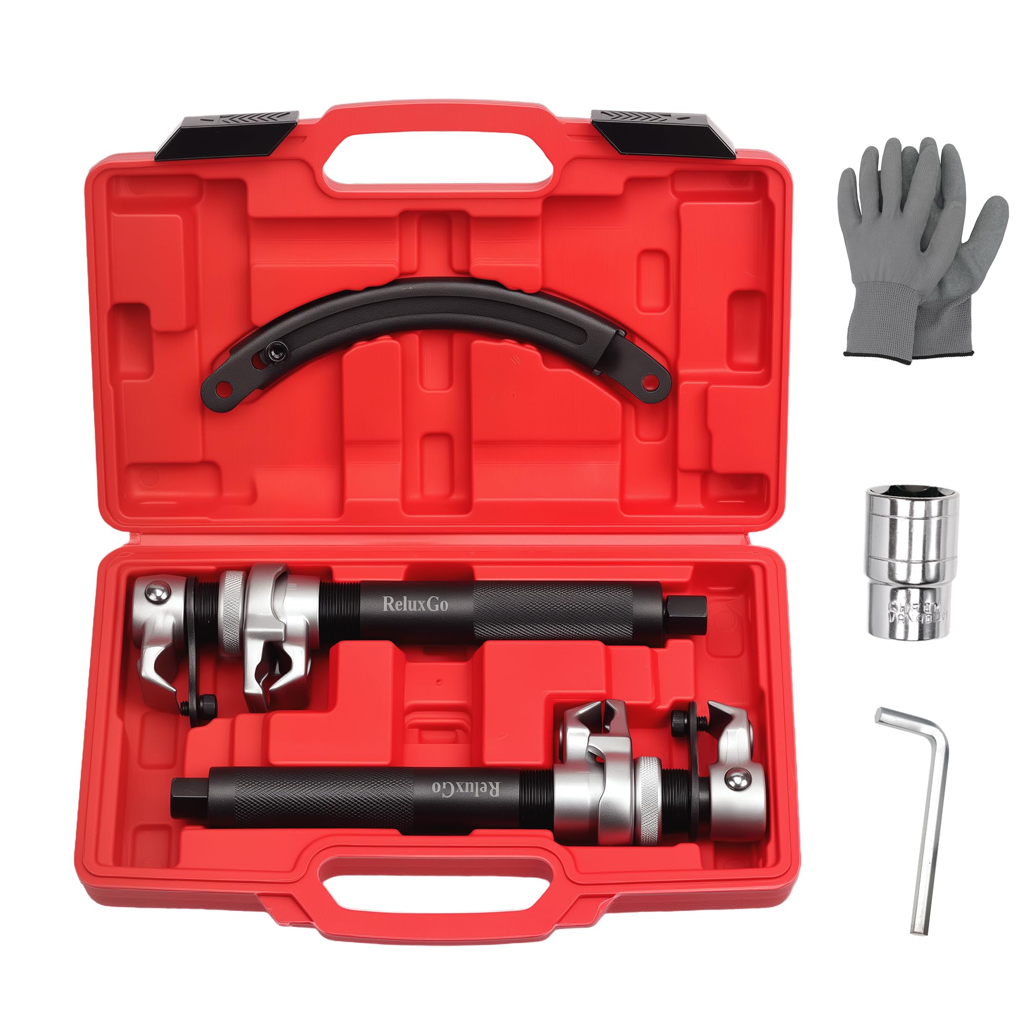 ReluxGo front view of compressor set showing complete kit and benefit of portability