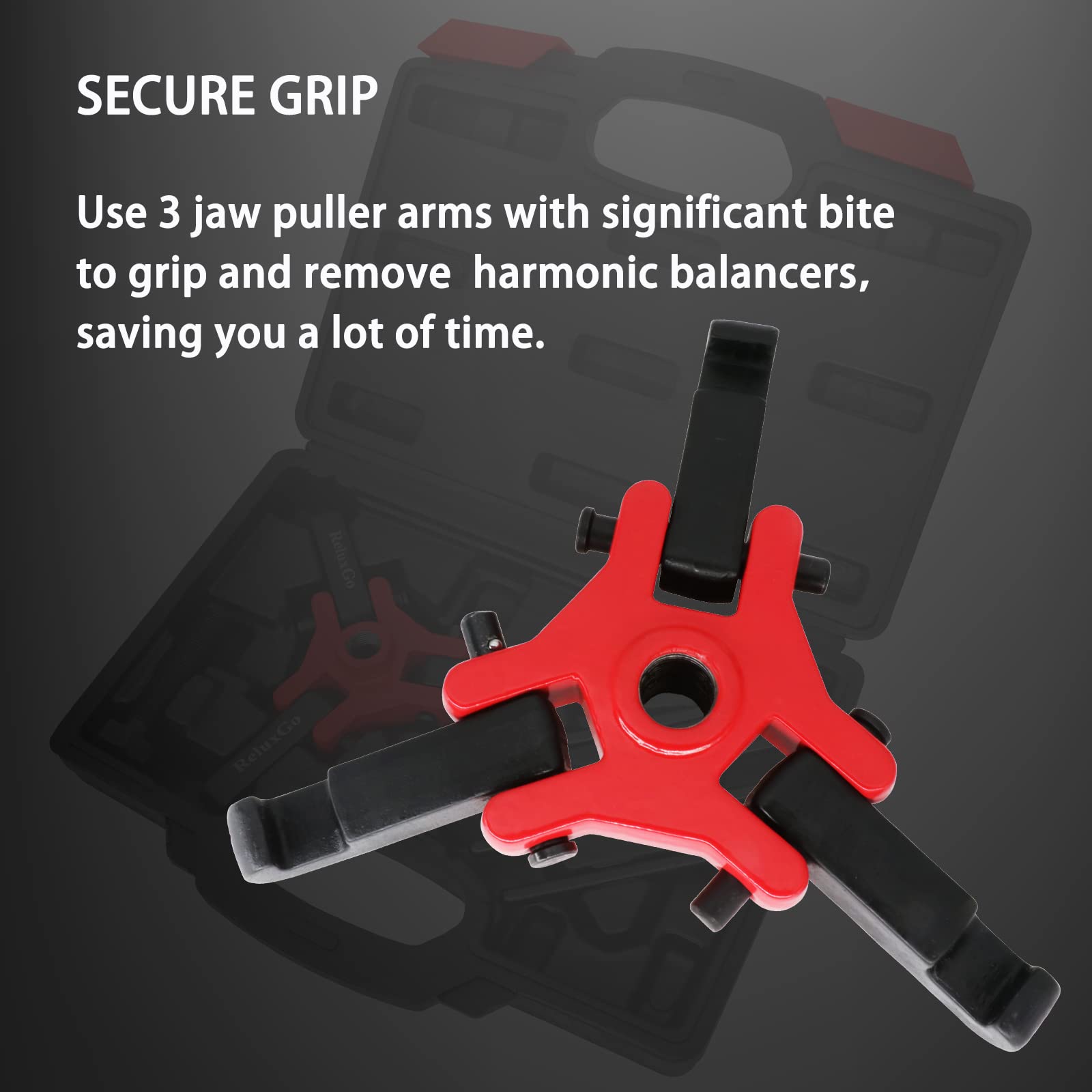 ReluxGo puller next to wrench showing scale and compatibility with 24mm drive