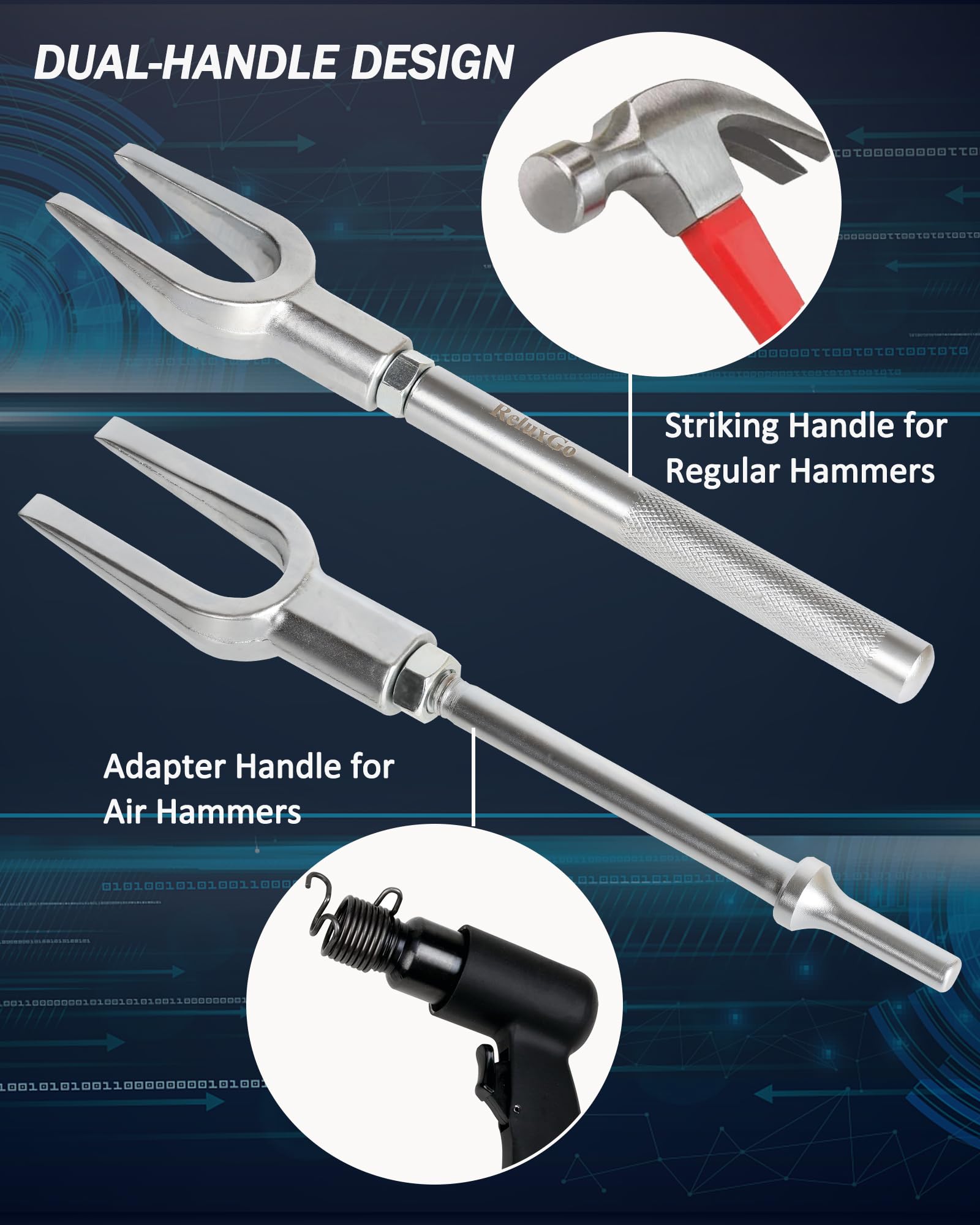 ReluxGo forks alongside ruler showing sizes and clear selection benefit