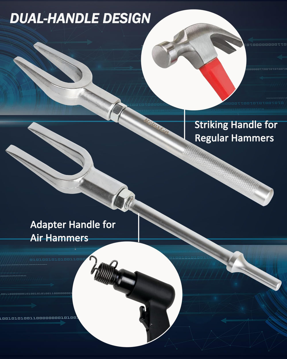 ReluxGo forks alongside ruler showing sizes and clear selection benefit