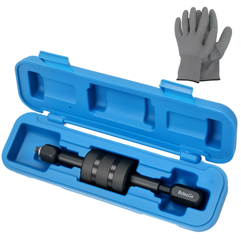 ReluxGo slide hammer front view showing durable steel shaft and handle for controlled pulling