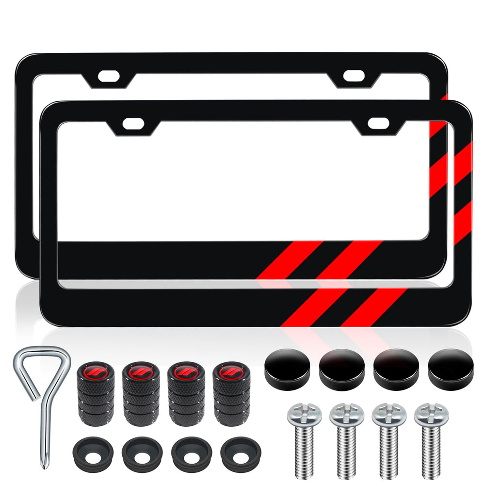 REMOCH front view of matte license plate frames showing clean profile and style benefit
