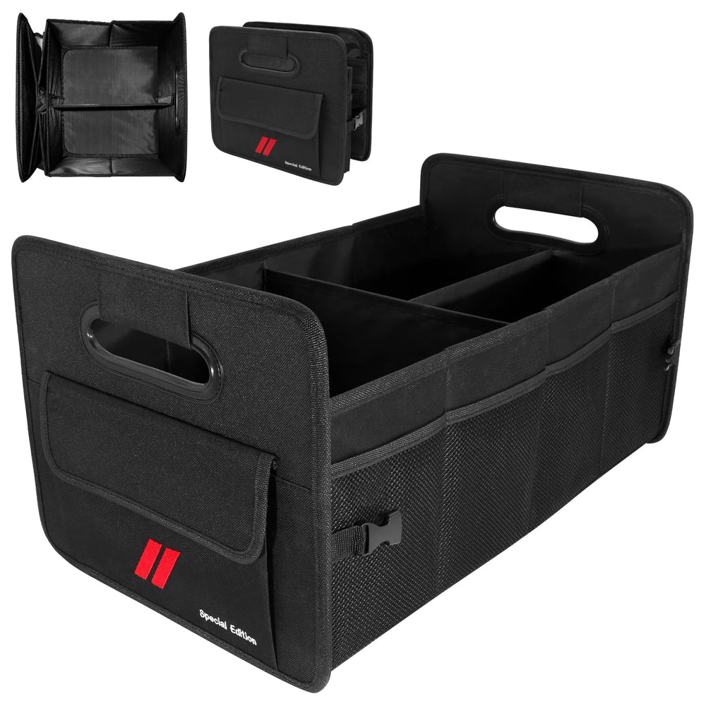 REMOCH front view showing full trunk organizer and clear compartments for easy loading